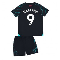 Manchester City Erling Haaland #9 Tredjedraktsett Barn 2023-24 Kortermet (+ Korte bukser)